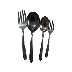 Flatware set of 4 serving fork‎ spoon teaspoon fork Star pattern Japan